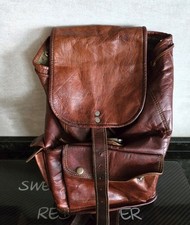 Damen Rucksack Backpack Leder