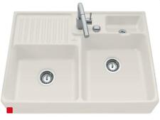 Villeroy & Boch Spülstein Doppelbecken Crema Beige Aufsatzspüle Keramik-Spüle 