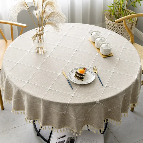 Runde tischdecke baumwolle - runde,
