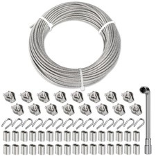 Edelstahl Drahtseil Set 30m