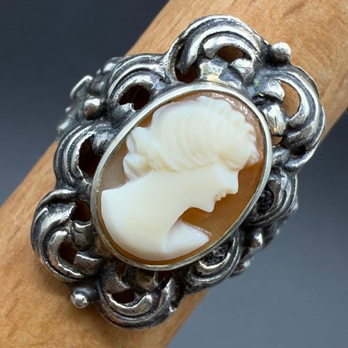 Vintage silber ring kamee - vintage,