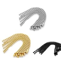 10 Stück Kugelkette mit Klemmverschluss Schwarz.gold Silber