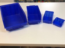 10* Stapelboxen Lagerboxen Sichtlagerboxen Wandschienen Boxen Größe 2