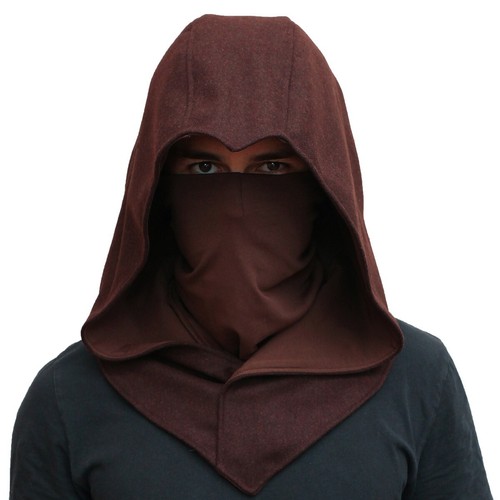 Brown assassin ninja hood - brown,