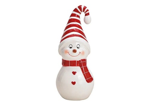 Schneemann aus keramik weiß - schneemann,