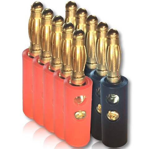 10x bananenstecker vergoldet - 10x,