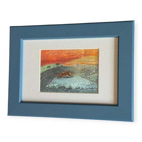 Briefmarkenmalerei winterhase - briefmarkenmalerei,