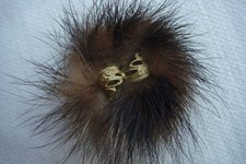 Brosche  Vintage brauner Pelz