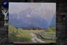 Gemälde Abendstimmung Alpen