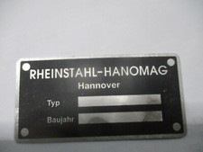 Typenschild Rheinstahl Hanomag