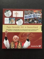 BRD  Deutsche Post  Papst Benedikt XVI. in Deutschland / 2Stk. Silber Medaillen