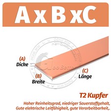 T2 99％ Kupfer Flachstange