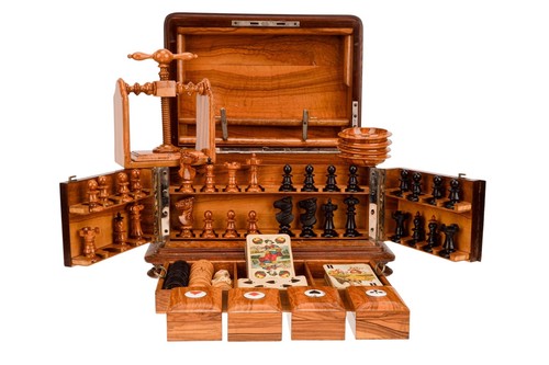 Antikes spiele set holzbox - in,
