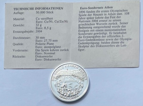 Gedenkmedaille olympia 2004 - gedenkmedaille:,