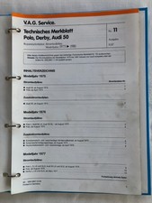 Reparaturleitfaden Polo 1-Typ86 /Derby/Audi50 "Stromlaufpläne 1975-1981" Handbuc