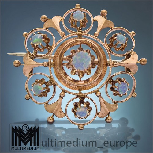 Jugendstil brosche 333 rotgold - brosche,