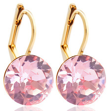 Damen Ohrringe Gold Swarovski Kristalle light Rose Rosa NOBEL SCHMUCK