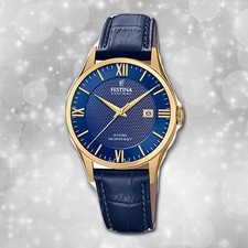 Armband-Uhr Leder blau