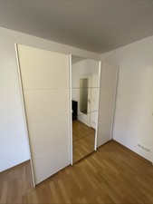 Schiebetürenkleiderschrank Holzschrank Mit Spiegel Weiß
