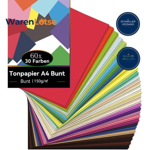 Tonpapier 150 bunt 30 - 150, g/m²