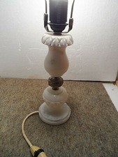 Lampenfuß Tischlampe Schreibtischlampe 1970 Marmor Alabaster Säule vintage weiß