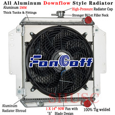 2 Row Radiator+Shroud Fan For