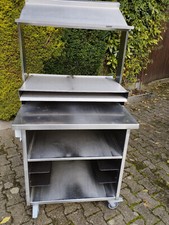 Edelstahl Arbeitstisch mit Aufbau, Gastro Tisch H85 X B86 X 90 cm, gesamt H 168