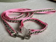 Hunde Halsband Leine Set Pink Rosa Leopard Nylon