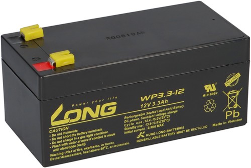 12v 3ah kompatibel alarm - 12v, 3,3ah