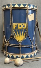Frühe originale DDR FDJ Trommel Pionier Pauke um 1960 Marschtrommel  #325