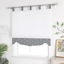 Raffrollo mit Schlaufen Raffgardine Küchengardinen Modern Landhausstil Vorhang