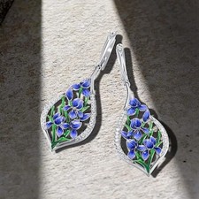 Blaue blumen ohrringe damen - blaue,