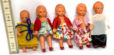 Puppe für Puppenstube Puppenhaus Gummi DDR Spielzeug 5 Stück 7-8cm /P7.7/13