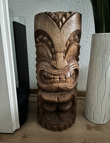 Tiki holzfigur handgeschnitzt - tiki,