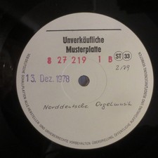 unverkäufliche Musterplatte Eterna  Norddeutsche Orgelmusik