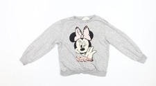 H&M Sweatshirt Mädchen grau Minnie Mouse 7-8 Jahre