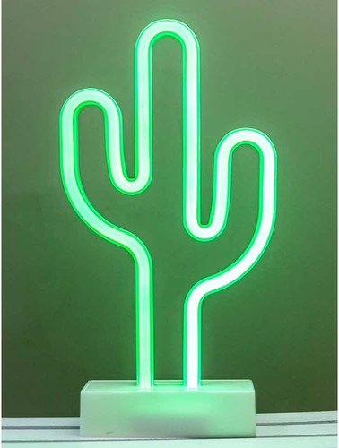 Led neon kaktus tischleuchte - neon,