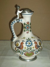 Ulmer Keramik Henkelkrug Krug Karaffe Zinndeckel Made in W. Germany 0,7 L. 30cm