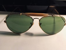 Ray Ban Aviator Outdoorsman Sonnenbrille B&L 62 14, grüne Gläser, Perlmuttsteg