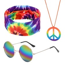 3 Stück Hippie Kostüm Set