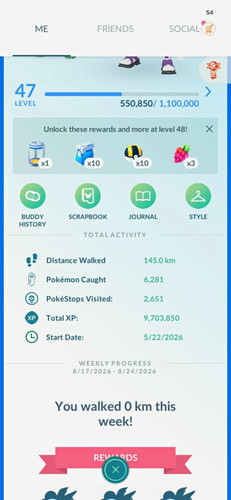 Pokémon account level - level, 47