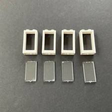 4 Lego Fenster mit Glas 1x2x3 weiß transparent klar NEU 60593 60602