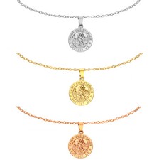 KJ HALSKETTE HEILIGER CHRISTOPHORUS ANHÄNGER SILBER ROSE GOLD KETTE EDELSTAHL