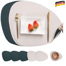 Tischset Leder Kunstleder Rund