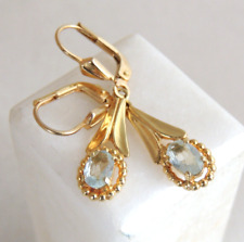 Schöne Ohrringe / Ohrhänger - mit Goshenit - Beryll / 585er Gold - 14 Karat
