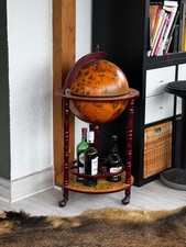 Bar-Globus auf Rollen – Vintage Globus Minibar, dekorativ, für Flaschen & Gläser