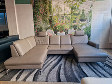 Polinova Wohnlandschaft N2874 Echtleder Vivre stone, Kaltschaum, Nappaleder