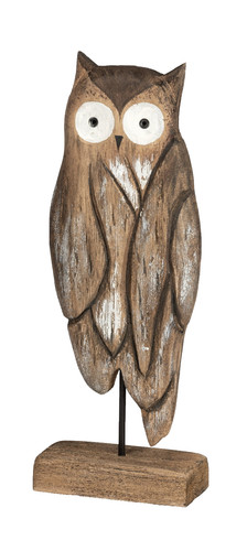 Deko eule holz auf ständer - eule,