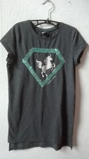 Mädchen Bluse Kurzarm Dunkelgrau mit Einhorn Marke Y.F.K. Größe 158 / 164