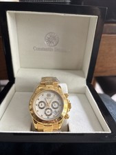 Constantin Durmont 18 Karat Goldplatte Uhr Mit 8 Echten Diamanten